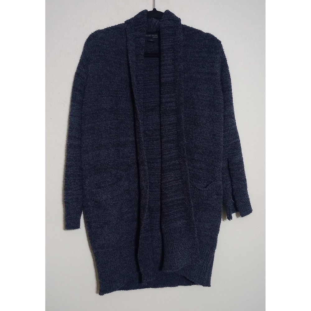 Barefoot Dreams CozyChic Cardigan Navy Blue Open Front Long Sweater XS QVWCC1057